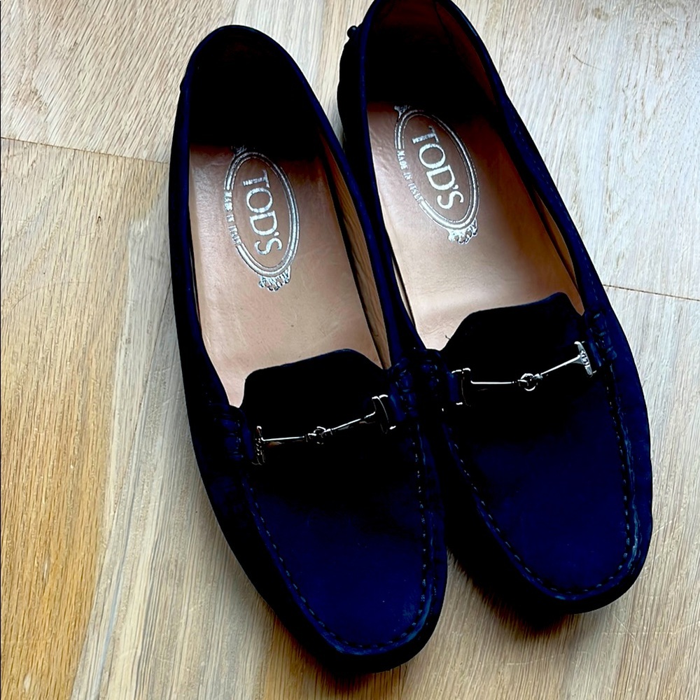 Tod's Womens Navy Loafers